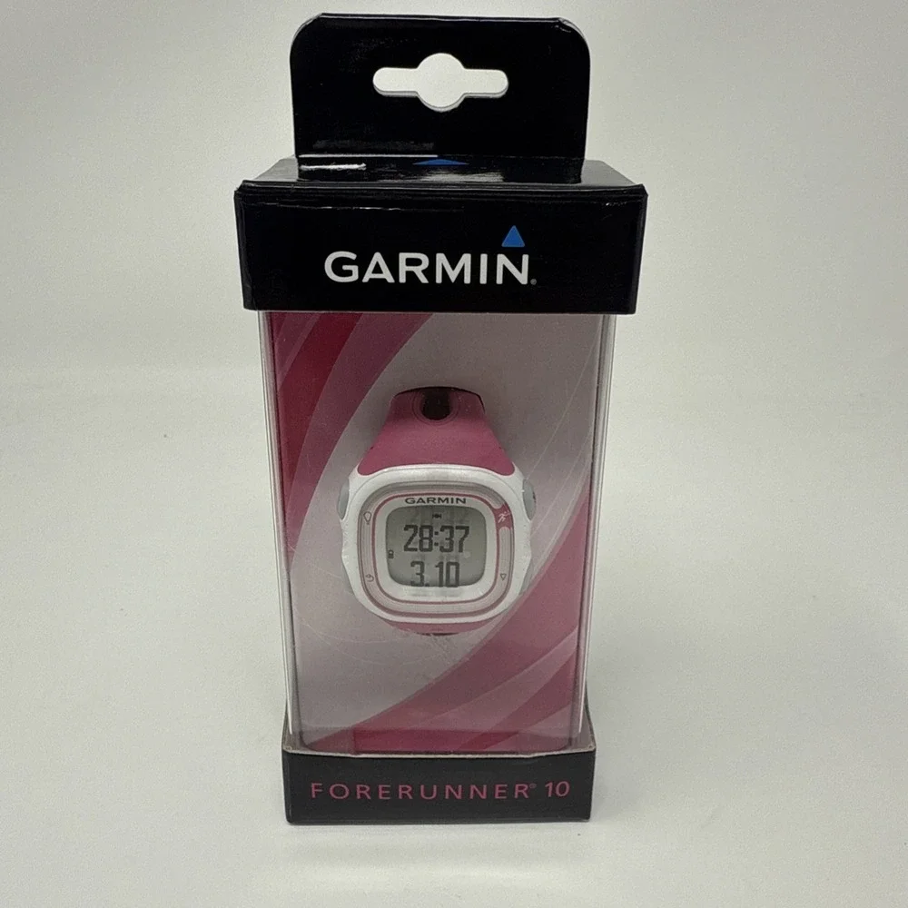 Garmin Forerunner 10 GPS Fitness Running Watch Pink & White w/ Charger OPEN BOX